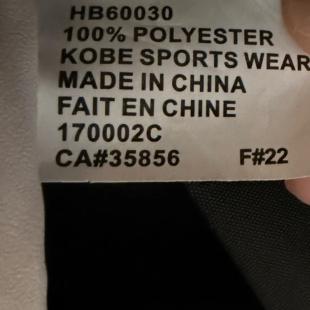 30” Kobe Sportswear Black Team Bag with White Piping